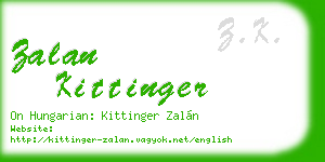 zalan kittinger business card
